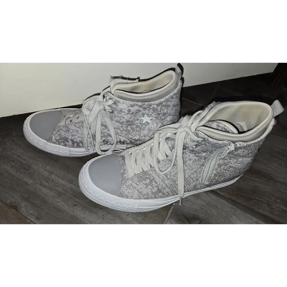 Converse Chuck Taylor All-Star Mid Selene Winter Knit Women's Shoes Size 8 Gray